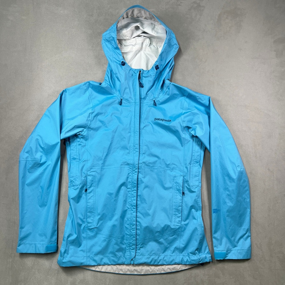 Patagonia Torrentshell Rain Jacket Womens S Blue Full Zip Hooded H2No Waterproof